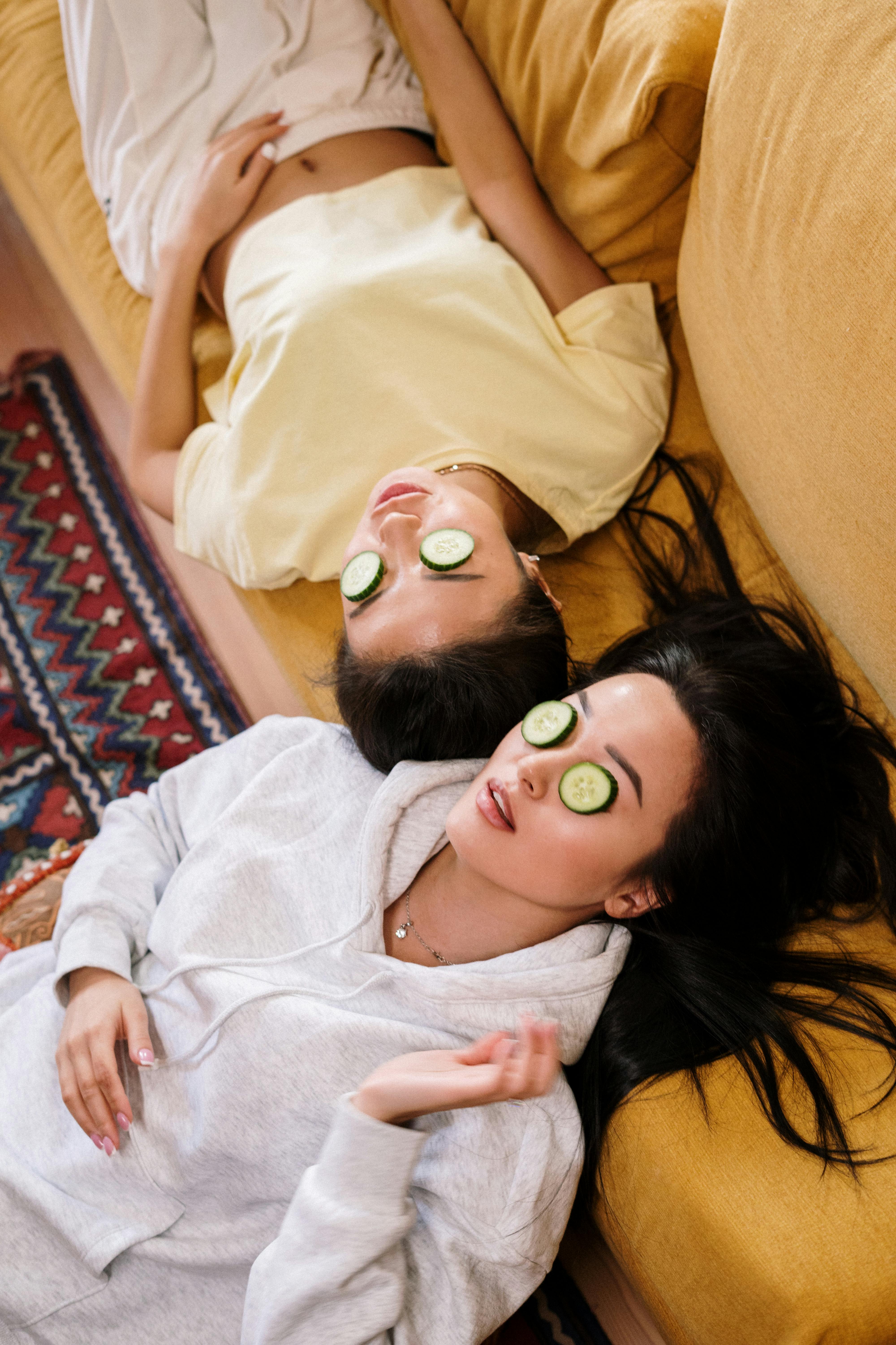 Friends enjoying spa treatments together